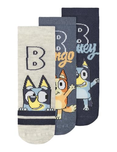 NAME IT Nmmmeroldo Bluey 3p Sock Sky Nmmmeroldo Bluey 3P Sock Sky Niños (Pack de 3)