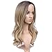 Lady Miranda Ombre Wig Brown To Blonde High Density Heat Resistant Synthetic Hair Weave Full Wigs For Women (Brown&Blonde)