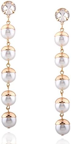 MELTINI Women's Tassel Earrings Designer Long Fringe Drop Artificial pearls Earrings Dangle