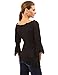 PattyBoutik Women 3/4 Sleeve High-Low Hem Top (Black Small)