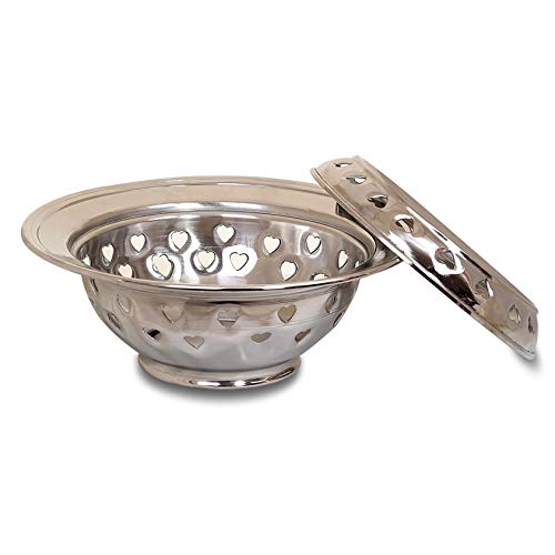 Handgefertigte Kupfer-Teekanne mit Ottomanen-Heizung, authentisches Wabenmuster, Samowar, Wasserkocher, silberfarben – Bild 3