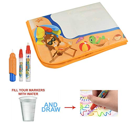 ITSMINE Best Kids Water Toys Doodle Mat for Toddlers is Fully Equipped with Drawing Accessories - Enjoy More Fun with Water Painting, Also Magic Water Drawing mat is Mess Free - Thumbnail 5