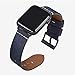 Leather Watch Band, Compatible with Apple Watch 42mm, 44mm, 40mm, 38mm, Matte Finish Genuine Leather Strap, Compatible with Apple Watch Series 4, 3, 2, 1, Edition and Sport (Blue, 42mm / 44mm)