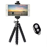 Phone Camera Video Tripod Adapter Mount 8 7 X SE 5S 6S 6 Plus 5S 5C 5 4s 4, Galaxy S8 S7 S6 S5 S4 Cell Phone Tripod Mount Clip Holder with Remote Shutter Gopro Sports