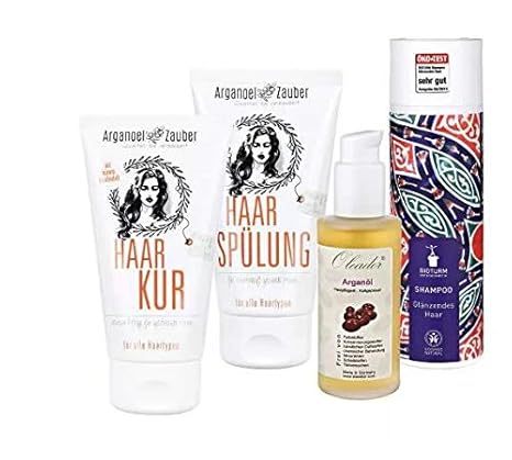 Arganoel-Zauber Set traumhafte Haare - Arganöl, Shampoo Haarspülung und Haarkur - machen Ihr Haar Routine einfach perfekt!