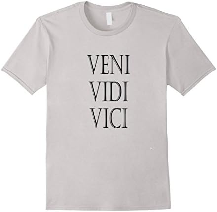 Mens my favorite T-Shirt "Veni Vidi Vici" Medium Silver