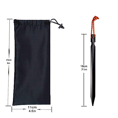 OBKJJ Tent Stakes,7075Aluminium Tent Nail Lightweight with Reflective Rope 12-Piece - Thumbnail 2