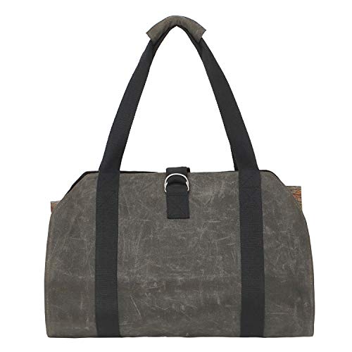 Elezay Waxed Canvas Toto Bag Firewood Log Carrier Outdoor Indoor Holders Fireplace