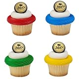 Class of 2017 Graduation Party Cupcake Rings - 24 pc