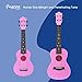 Soprano Ukulele Hawaiian Guitar Musical Instrument with Nylon Strings for Students Beginners Kids Students, FUYXAN 21 Inch Ukulele Toy for Kids Starter Uke for Gift, Pink