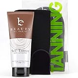 Self Tanner & Tanning Application Kit - Bundle of Sunless Tanning Lotion Made With Natural & Organic Ingredients, Exfoliation Mitt, Body and Face Applicator Glove for a Professional Self Tan