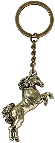 Jytrading Exquisite Keychain Cool Horse Key Chain Ring Solid Color Keychain Purse Bag Decor Pendant Hanging