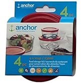 Anchor Hocking Food Storage Replacement Lid 1 Cup/236 ml, set of 4, red round