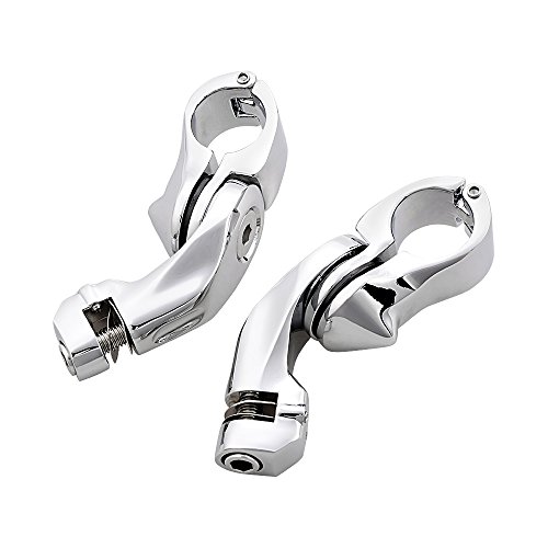 Motorcycle Short Angled Adjustable Highway Footpeg Foot Pegs Mount Kit for Harley Road King Electra Street Glide 1.25" Bars
