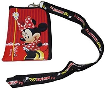 Minnie PouchDisney Minnie Mouse Red Lanyard with Cell Phone Case or Coin Purse Pouch