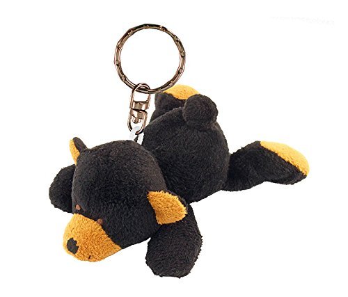 PuzzledPuzzled Black Bear Plush Keychain Stuffed Animal Toy - Soft Plush Wild Life Animal Black Bear Charm Keyring, Decorative Plush Toy Accessory Fun Buddy - 4 Inches