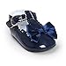 BENHERO Infant Baby Girls Mary Jane Flats Shoes with Bowknot Non Slip Soft Sole PU Leather First Walker Cirb Shoes Toddler Princess Wedding Dress Shoes(0-6 Months Infant),B-Navy