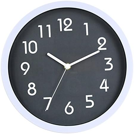 An store Indoor 10" Round Creative Silent Quartz Decorative Wall Clock (Gray)