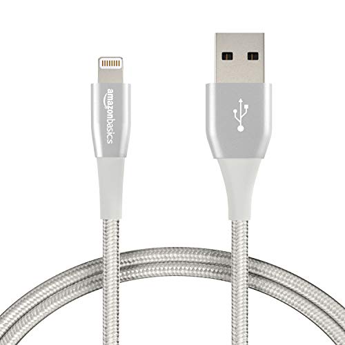 AmazonBasics Double Nylon Braided Apple Certified Lightning to USB Charge and Sync Extra Tough Cable, 3 Feet (0.9 Meters