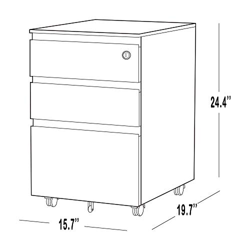 Stockpile 3-Drawer File Cabinet (White)