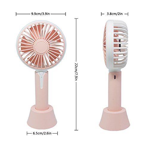 HOMCA Aromatherapy Handheld Fan, Personal Portable Desk Table Cooling Fan Pedestal Fan with USB Rechargeable Battery Operated Electric Fan for Office Room Outdoor Traveling (Pink)