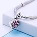 I Love You Heart Charm 925 Sterling Silver Dangle Bead Crystal Valentine's Day Gifts Fits Pandora European Bracelet Necklace(Fushcia -1)