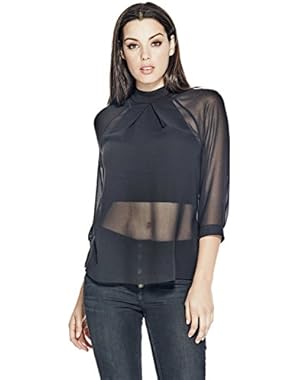 GUESS Alyssa Mixed-Media Shirt