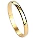 Jusnova Womens Mens Stainless Steel Brecelet Plain Polished Finish Cuff Bangle 7.3 Inches Gold Color