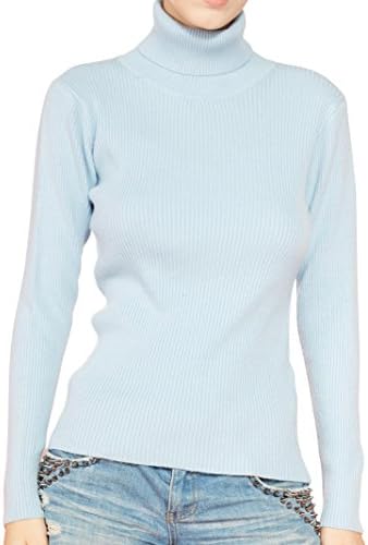 LONGMING Women's Cashmere Turtleneck Sweater Slim-fit Long Sleeve Winter Pullover Tops