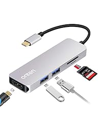 USB C Hub, onten adaptador USB C 3.1 con 4 K salida HDMI, lector de tarjetas, USB 3.0 x 2 puertos para Macbook Pro 2015 2016, Chromebook 2016 2017, Dell XPS 13 9350 (Gris Espacial)