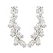 Chicinside Sweep up CZ Crystal Ear Wrap Pin Ear Cuffs Climbers Hook Earrings (silver-plated-base)