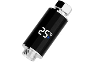 LED Water Temperature Display Shower Head with Hydroelectric Power Generation for Baby Bath Safety, Black and Silver