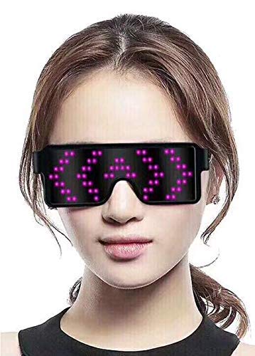 RED LED Flash Glasses 8 Adjustable Patterns Luminous Flashing Shades Eye Wear For Birthday Party Corporate Events Raves Music Festivals Nightclubs Concerts Weddings Dancing Group Fitness Great Gift