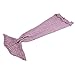 KALRI Warm and Soft Kids Knitted Mermaid Blanket Handmade Sleeping Bag Sofa Quilt Living Room Blankets ¡­ (Lavender)
