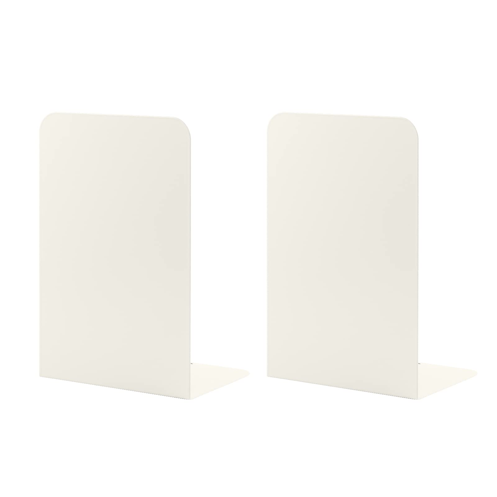 MSDADA Heavy Duty Metal Bookends for Office & Home, Anti-Slip Book Support - Beige