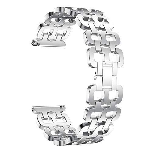 CSSD Newest Fashion Luxury Delicate Stainless Steel Wristbands Straps for Samsung Galaxy Watch 46mm (Silver)