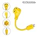 EPICORD RV Adapter Power Cord 15AMP Male to 30AMP Female Camper Connector Heavy Duty Electrical Dogbone, 12 Inch