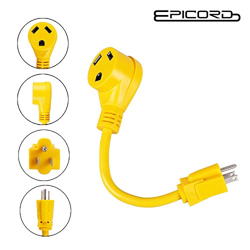 EPICORD RV Adapter Power Cord 15AMP Male To 30AMP Female Camper Connector Heavy Duty Electrical Dogbone, 12 Inch