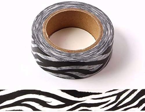 Animals Birds Insects Fish Washi Tapes Choice of Designs 15mm x 10 Metre Rolls (Zebra Stripe)