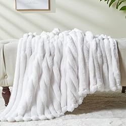 NEWCOSPLAY Super Soft Queen Blanket White Premium