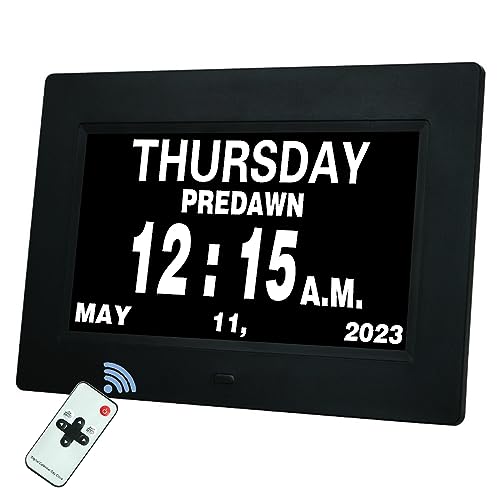 JALL Digital Calendar Dementia Day Clock with 7" Large Screen Display