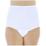 3-Pack Women's White Cotton Comfort Regular Absorbency Incontinence Panty Large (Fits Hip 41-42