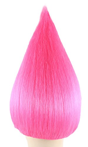Trolls Hair Wigs w/ Wig Cap Cosplay Costume Party Halloween Colorful Pink Hairpiece for Men,Women - Image 6