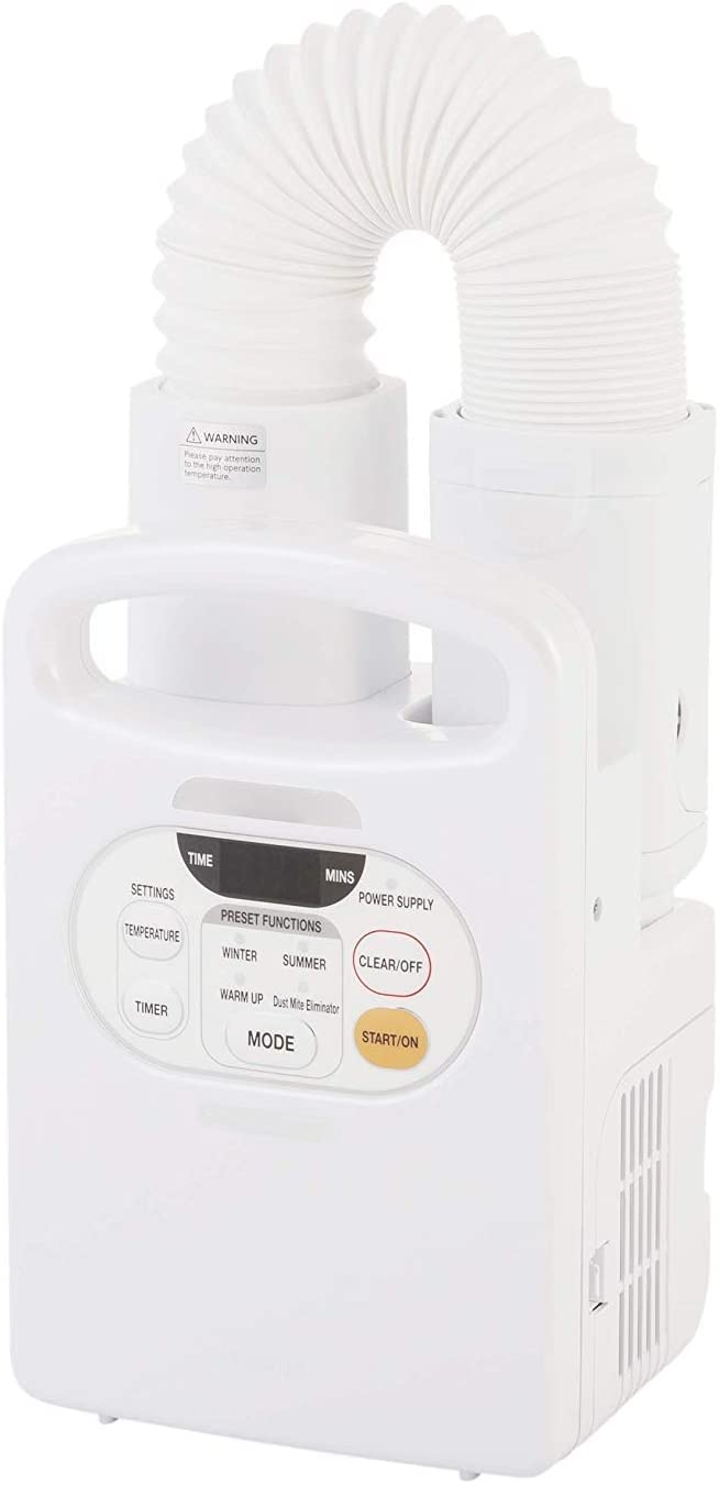 Iris Ohyama, 3-in-1 Electric blanket heater, dryer & disinfector, 560W, Expendable hose, Preset functions, Dust mite eliminator mode, For bedding, blanket - Quilt Dryer FK-C2 - White [UK model]
