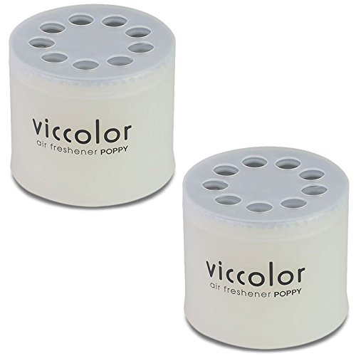 2x Round Can Style 2.5" Diameter, 2.128" Height White Water Scent VicColor Air Freshener Odor Smell Eliminator Deodorize For Interior Indoor Car Vehicle Bathroom Restroom Home Office Universal