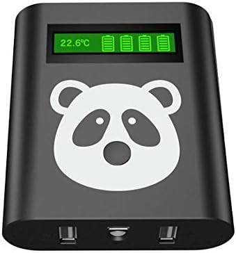 Lymssess 4-IN-1 18650 Battery Charger with LED Flashlight, Dual USB Ports DIY Power Bank with Digital LCD Multifunctional Display for iPhone, iPad, Samsung Galaxy, Tablet &amp; More (Black)