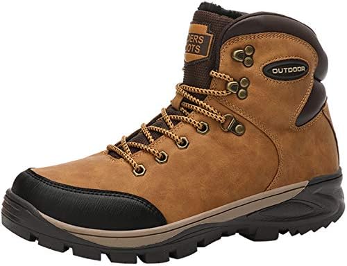 Alvisto スノーシューズ メンズ 防水 防寒 バイク ブーツ 裏ボア 本革 耐衝撃性 スノーブーツ 滑り止め トレッキング アウトドアブーツ ハイカット スノトレ 黒 ショートブーツ 厚底 滑らない 冬 靴 雪対応