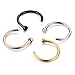 FIBO STEEL 18G 4PCS Stainless Steel Body Jewelry Piercing Nose Ring Hoop 4PCS 3/8