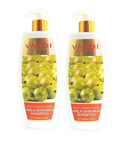 Amla with Shikakai & Reetha Shampoo - ★ Hair Fall and Damage Control Shampoo - ★ ALL Natural Herbal Shampoo - ★ Paraben Free - ★ Sulfate Free - ★ Scalp Therapy - ★ Moisture Therapy - ★ Suitable for All Hair Types - ★ Value Pack of 2 X 11.8 Ounces - Vaadi Herbals