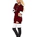 HUHHRRY Women Cotton Knitted Long Sleeve Lightweight Tunic Sweatshirt Tops Wine Red XX-Large